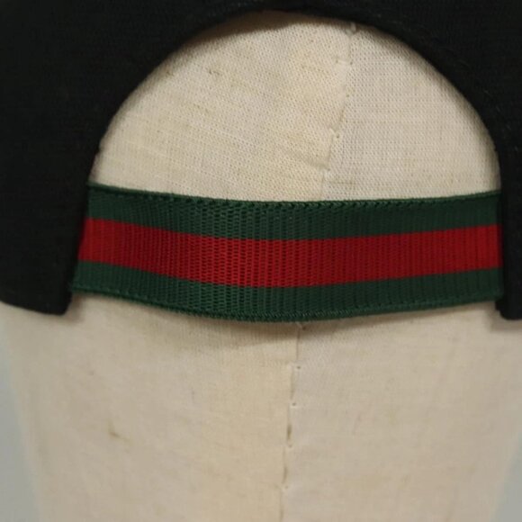 GUCCI Web Sherry Line Cap Canvas L Black Red Green Auth - Picture 8 of 16